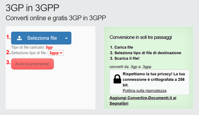 Come convertire 3GP file online in 3GPP