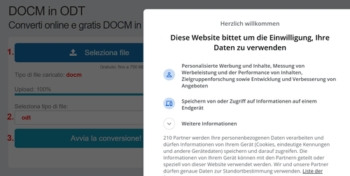 Come convertire DOCM file online in ODT