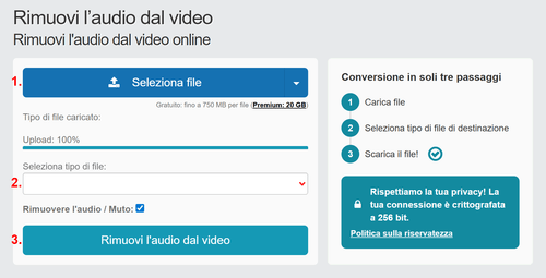 Come posso rimuovere l'audio da un video?
